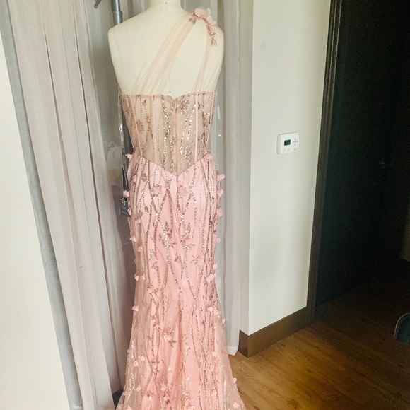 Corseted Mesh Gown - Picture 4 of 4